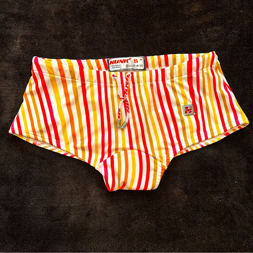 NWOT Hunk2 Alphae Chemin2 swim brief cabana stripes, men’s S